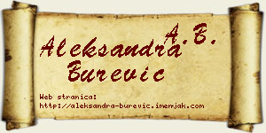 Aleksandra Burević vizit kartica